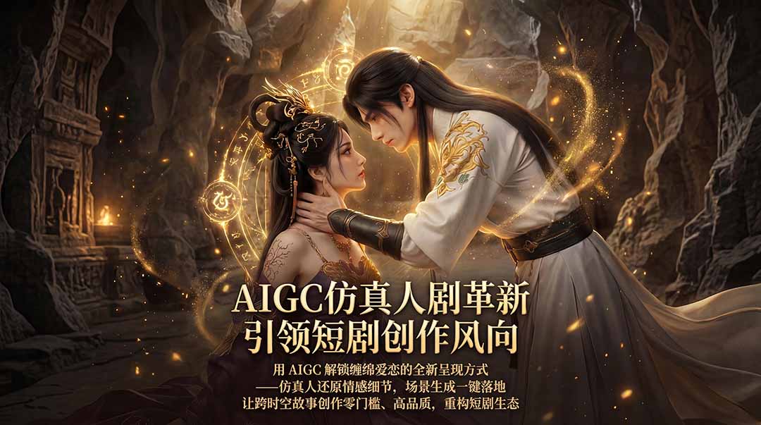 AIGC 仿真人短剧创作革新，解锁仙侠爱恋全新呈现，一键出高质场景，零门槛打造爆款剧集-鑫梵淘