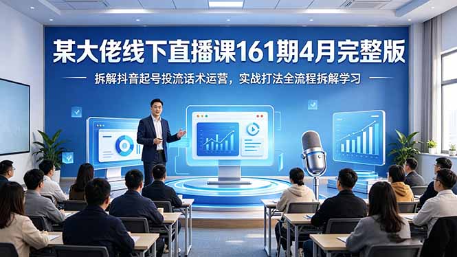 某大佬线下直播课161期4月完整版，拆解抖音起号投流话术运营，实战打法全流程拆解学习-鑫梵淘