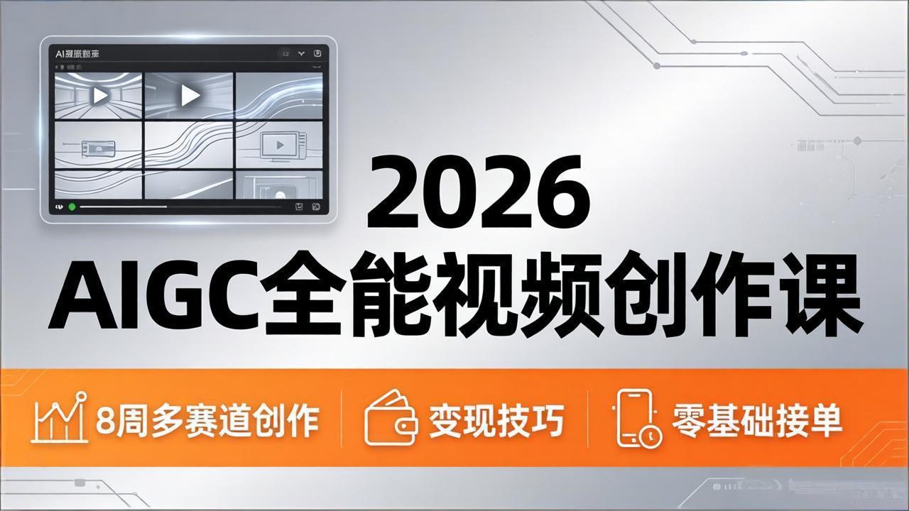 2026AIGC全能视频创作课，8周吃透多赛道创作+变现，零基础也能高效出片接单-鑫梵淘