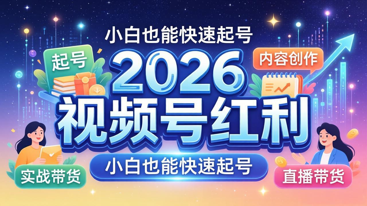 2026视频号红利实战营，大佬亲授起号、内容、直播、IP、投流、私域、矩阵全套落地打法-鑫梵淘