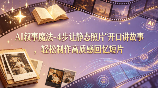 AI叙事魔法-4步让静态照片“开口讲故事”，轻松制作高质感回忆短片-鑫梵淘