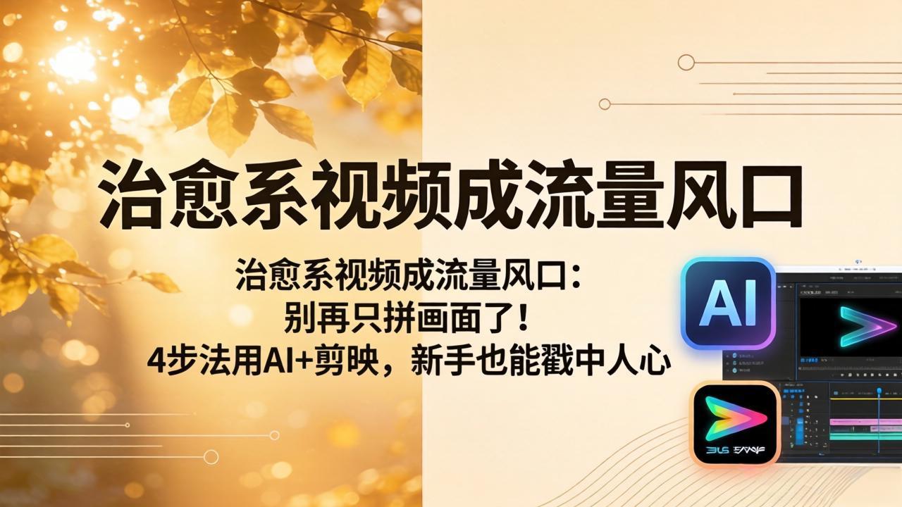 治愈系视频成流量风口：别再只拼画面了！4步法用AI+剪映，新手也能戳中人心-鑫梵淘