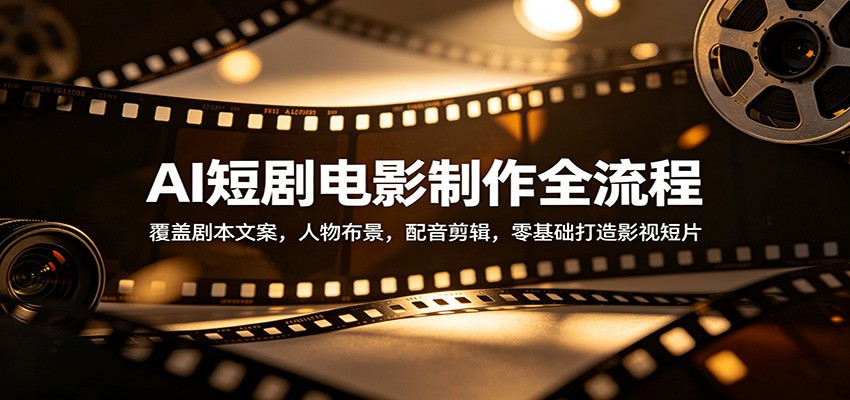 AI短剧电影制作全流程：覆盖剧本文案，人物布景，配音剪辑，零基础打造影视短片-鑫梵淘