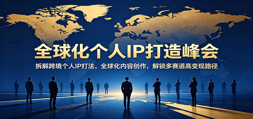 全球化个人IP打造峰会：拆解跨境个人IP打法，全球化内容创作，解锁多赛道高变现路径-鑫梵淘