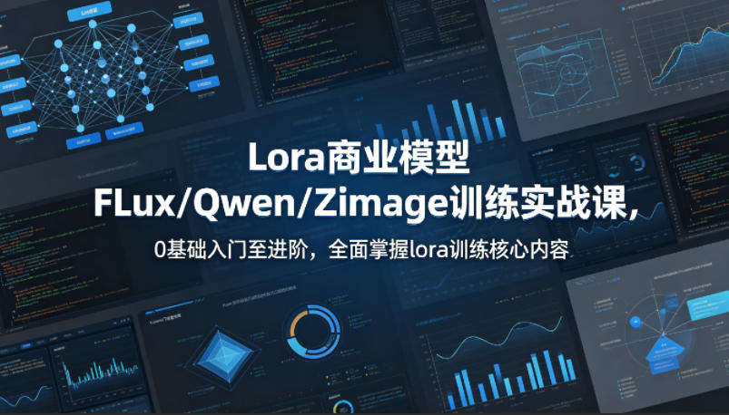 系统性学习Lora商业模型FLux／Qwen／Zimage训练实战课，0基础入门至进阶，全面掌握lora训练核心内容-鑫梵淘