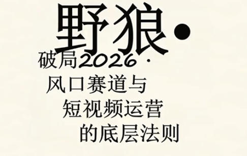 野狼团队·多平台实操运营课，覆盖AI口播、服装、好物、漫剪等热门玩法(更新4月29日)-鑫梵淘