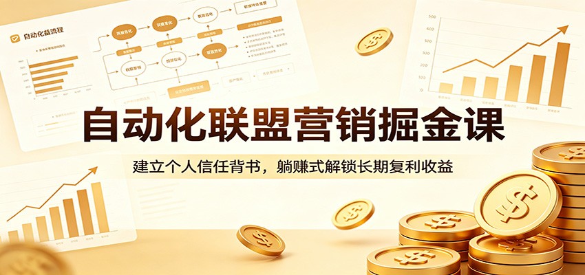 自动化联盟营销掘金课：建立个人信任背书，躺赚式解锁长期复利收益-鑫梵淘