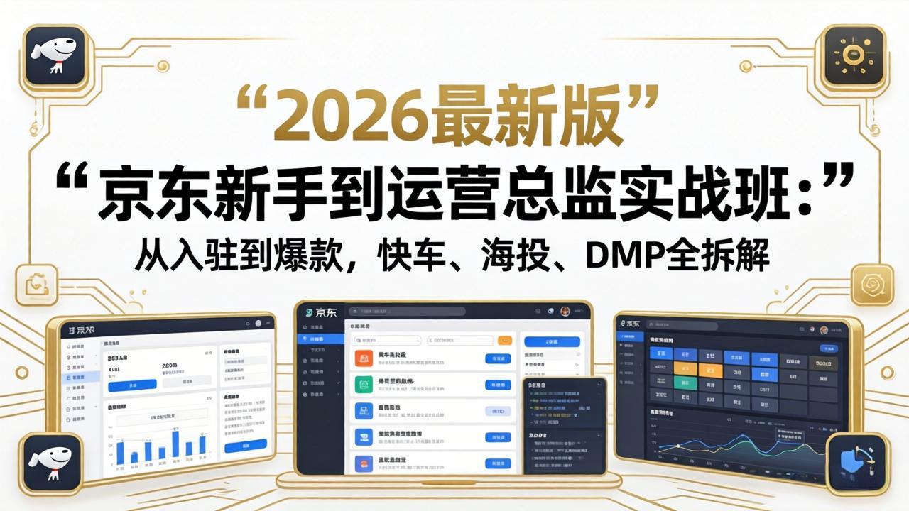 京东新手到运营总监实战班：从入驻到爆款，快车、海投、DMP全拆解，2026最新版-鑫梵淘