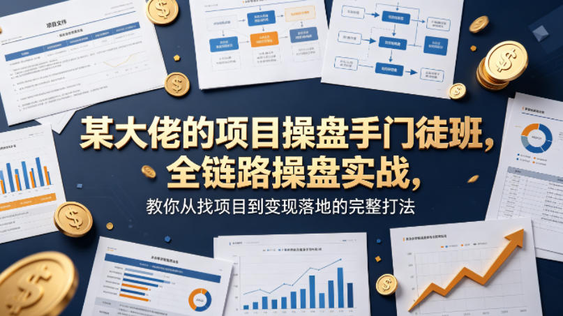 某大佬的项目操盘手门徒班，全链路操盘实战，教你从找项目到变现落地的完整打法-鑫梵淘