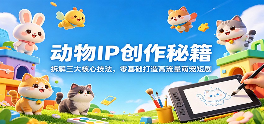 动物IP创作秘籍：拆解三大核心技法，零基础打造高流量萌宠短剧-鑫梵淘