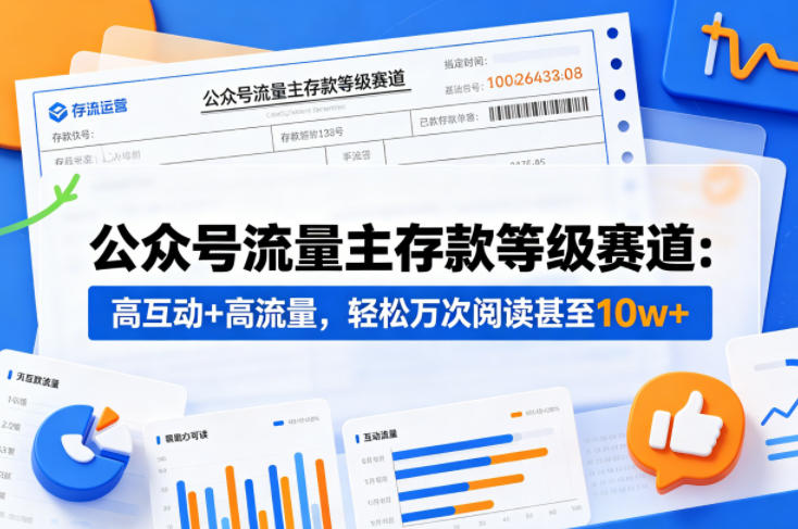 公众号流量主之存款等级赛道，高互动+高流量，轻松达到万次阅读，甚至10w+-鑫梵淘