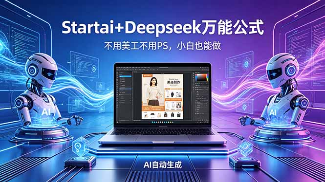 AI自动做电商详情页：Startai+Deepseek万能公式，不用美工不用PS，小白也能做-鑫梵淘