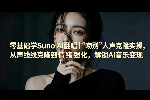 零基础学Suno AI翻唱｜《吻别》人声克隆实操，从声线克隆到情绪强化，解锁AI音乐变现-鑫梵淘