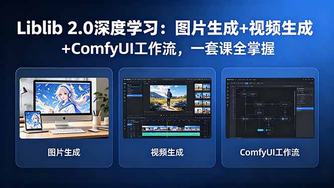 Liblib 2.0深度学习：图片生成+视频生成+ComfyUI工作流，一套课全掌握-鑫梵淘