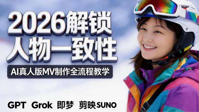 2026独创解锁人物一致性：AI真人版MV制作，不讲空话，不拼概念，全流程实操-鑫梵淘
