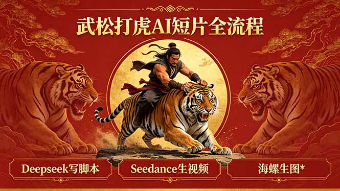 武松打虎AI短片全流程：Deepseek写脚本+Seedance生视频+海螺生图-鑫梵淘