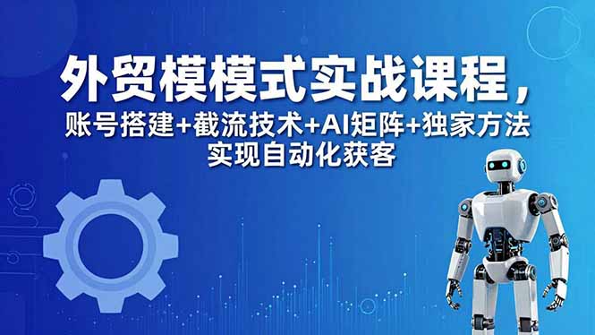 外贸新模式实战课程-更新5月，账号搭建+截流技术+AI矩阵+独家方法实现自动化获客-鑫梵淘