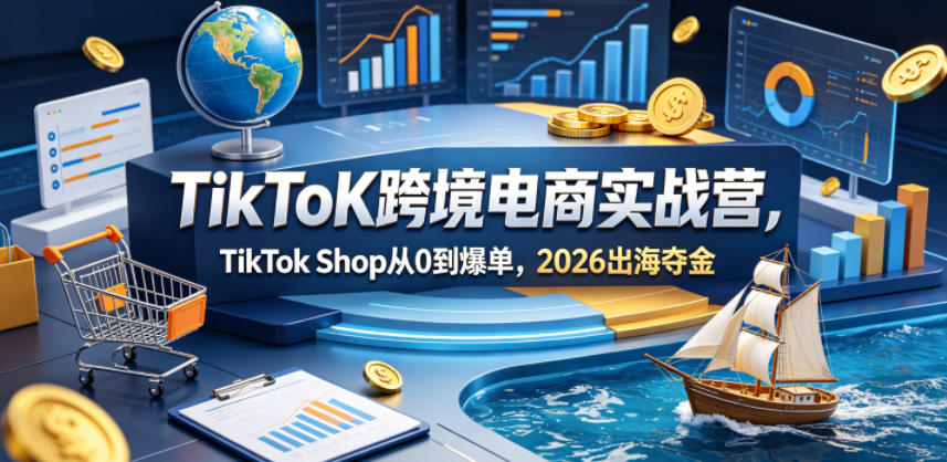 TikToK跨境电商实战营，TikTok Shop从0到爆单，2026出海夺金-鑫梵淘