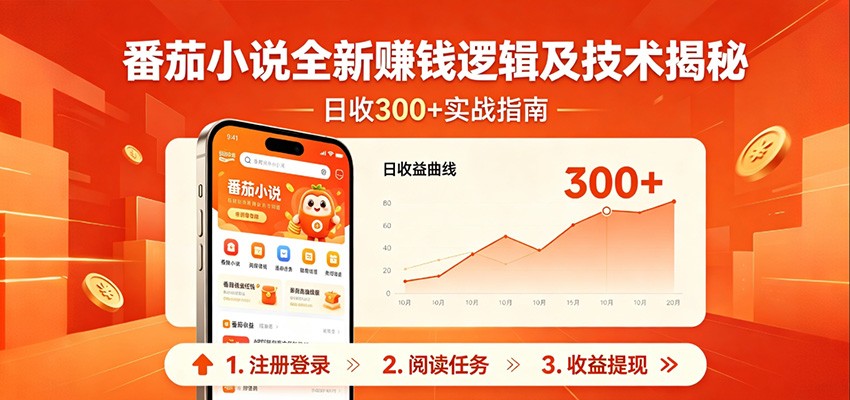番茄小说全新赚钱逻辑及技术日收300+，小白新书皆可做！无脑赚就行了！-鑫梵淘
