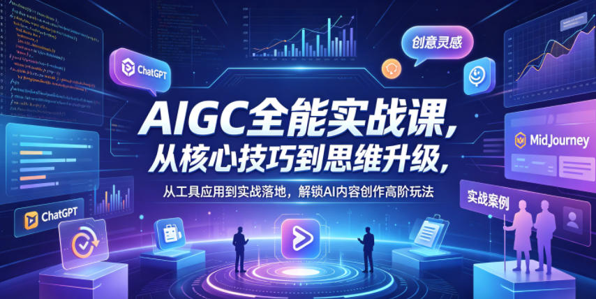 AIGC全能实战课，从核心技巧到思维升级，从工具应用到实战落地，解锁AI内容创作高阶玩法-鑫梵淘