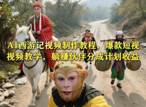 AI西游记视频制作教程，爆款短视频教学，躺賺伙伴分成计划收益-鑫梵淘