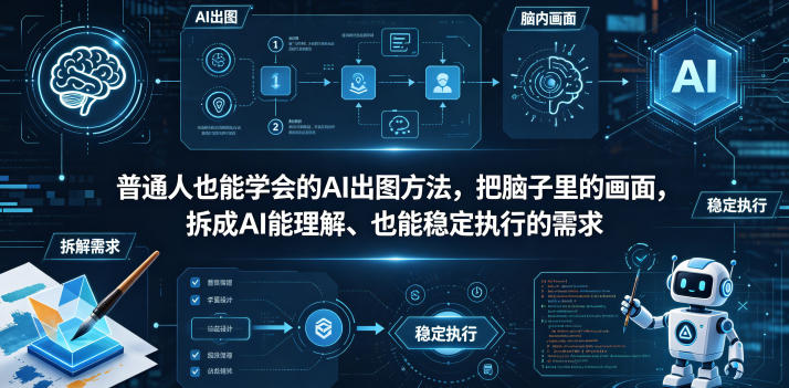 普通⼈也能学会的AI出图⽅法，把脑子里的画面，拆成AI能理解、也能稳定执行的需求【文档】-鑫梵淘