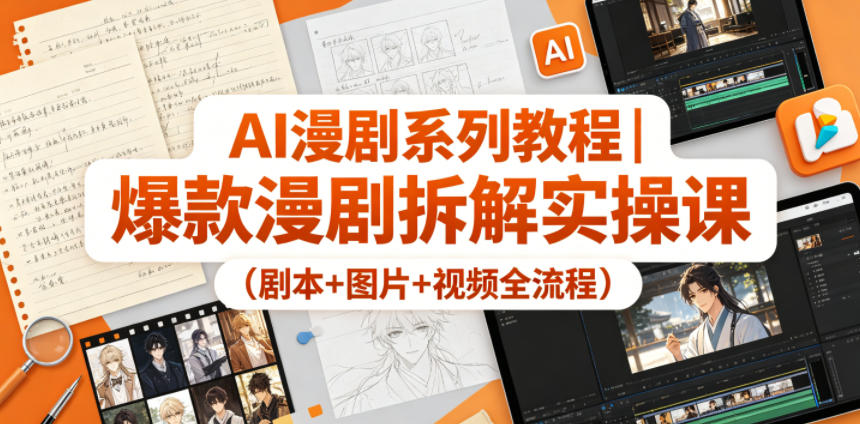 AI漫剧系列教程｜爆款漫剧拆解实操课(剧本+图片+视频全流程)-鑫梵淘