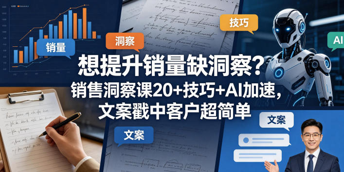 想提升销量缺洞察？销售洞察课20+技巧+AI加速，文案戳中客户超简单【原创双语字幕】-鑫梵淘