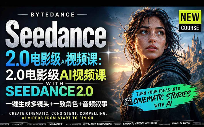 字节跳动的Seedance 2.0 AI电影视频生成制作教程，一键生成多镜头+一致角色+音频叙事-中英字幕-鑫梵淘