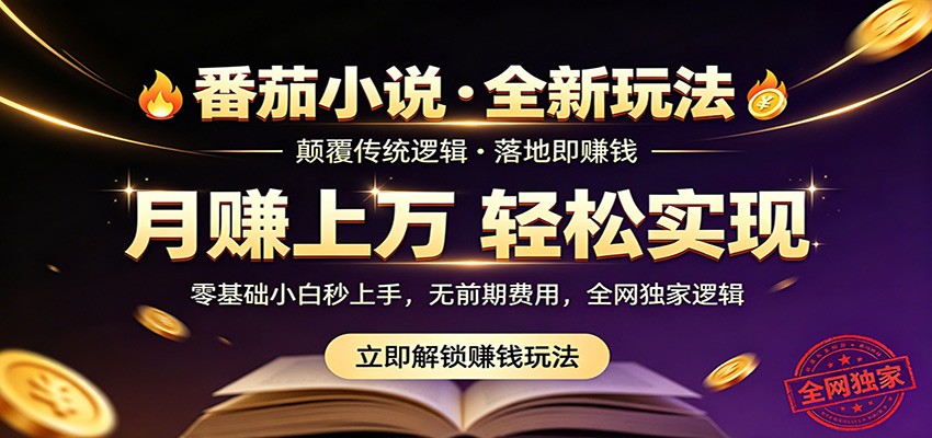 番茄小说5月最新独家玩法，稳定落地实测月入过万！-鑫梵淘