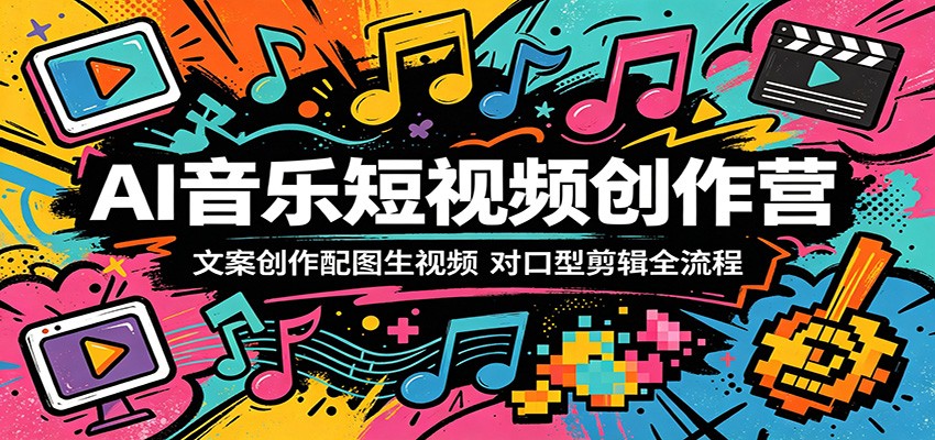 AI音乐短视频创作营：文案创作配图生视频，对口型剪辑全流程-鑫梵淘
