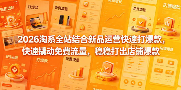 2026淘系全站结合新品运营快速打爆款，快速撬动免费流量，稳稳打出店铺爆款(更新5月12日)-鑫梵淘