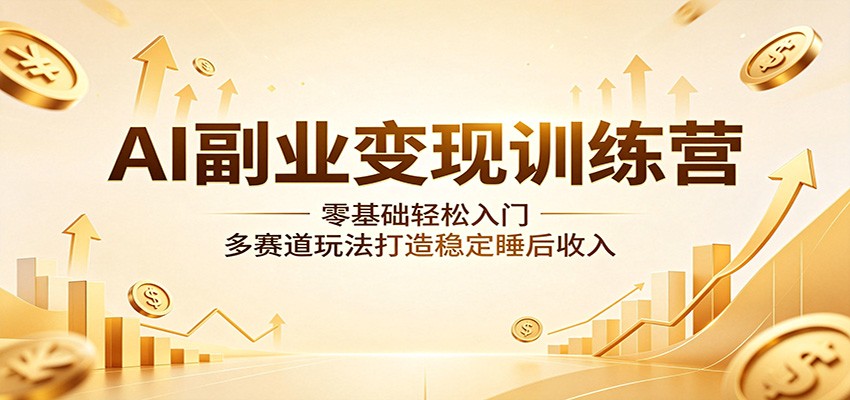 AI副业变现训练营：零基础轻松入门，多赛道玩法打造稳定睡后收入-鑫梵淘