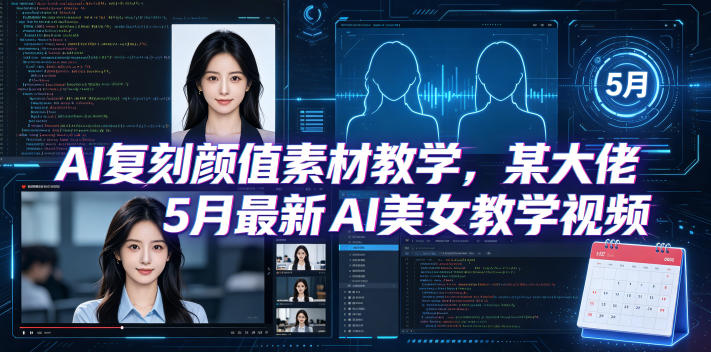 AI复刻颜值素材教学，某大佬5月最新AI美女教学视频，内含4月好物复刻教学-鑫梵淘