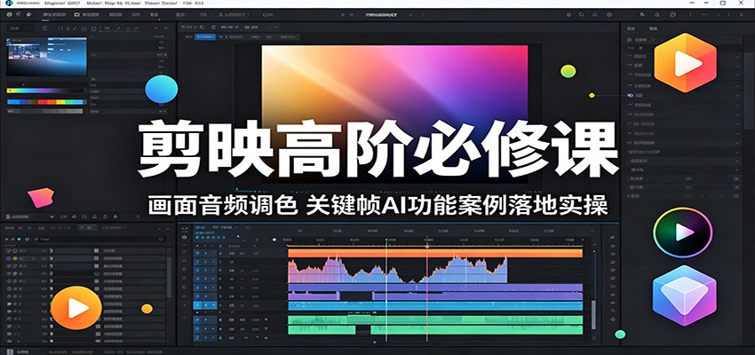 剪映高阶必修课：画面音频调色，关键帧AI功能案例落地实操-鑫梵淘