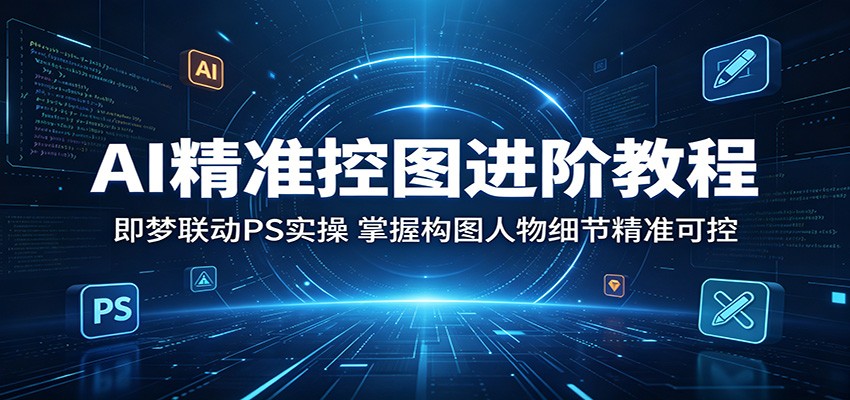 AI精准控图进阶教程：即梦联动PS实操，掌握构图人物细节精准可控-鑫梵淘
