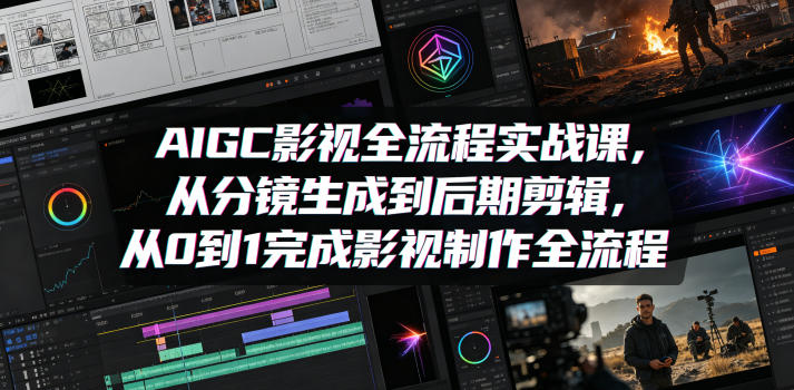 AIGC影视全流程实战课，从分镜生成到后期剪辑，从0到1完成影视制作全流程-鑫梵淘