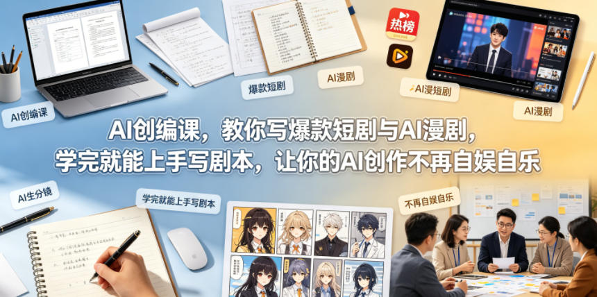 AI创编课，教你写爆款短剧与AI漫剧，学完就能上手写剧本，让你的AI创作不再自娱自乐-鑫梵淘