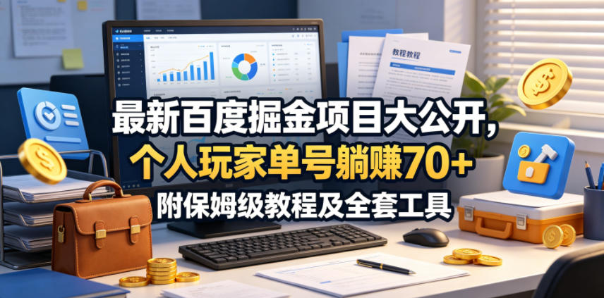 最新百度掘金项目大公开，个人玩家单号躺賺70+，附保姆级教程及全套工具【揭秘】-鑫梵淘