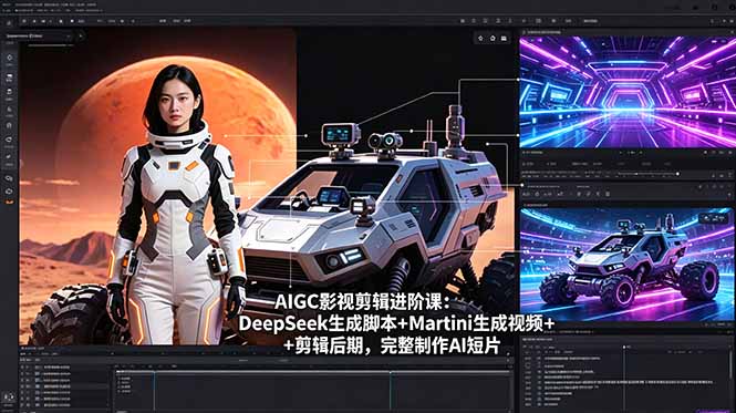 AIGC影视剪辑进阶课：DeepSeek生成脚本+Martini生成视频+剪辑后期，完整制作AI短片-鑫梵淘