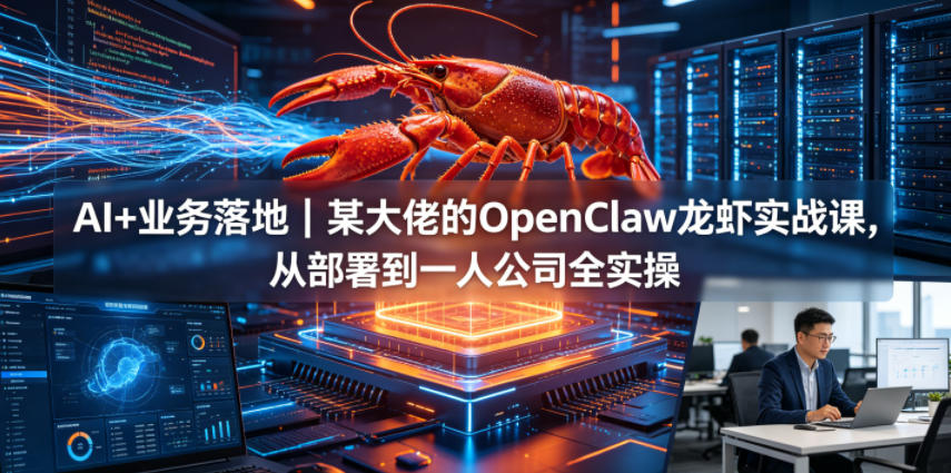 AI+业务落地｜某大佬的OpenClaw小龙虾实战课，从部署到一人公司全实操-鑫梵淘