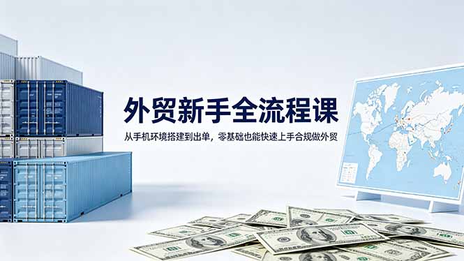 外贸新手全流程课：从手机环境搭建到出单，零基础也能快速上手合规做外贸-鑫梵淘