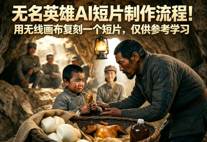 无名英雄AI短片制作流程！用无线画布复刻一个短片，仅供参考学习-鑫梵淘