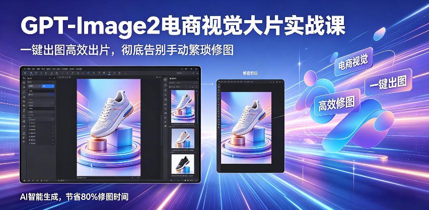 GPT-Image2电商视觉大片实战课，一键出图高效出片，彻底告别手动繁琐修图-鑫梵淘