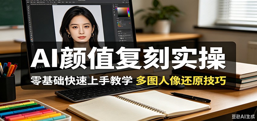 AI颜值复刻实操，零基础快速上手教学，多图人像还原技巧-鑫梵淘