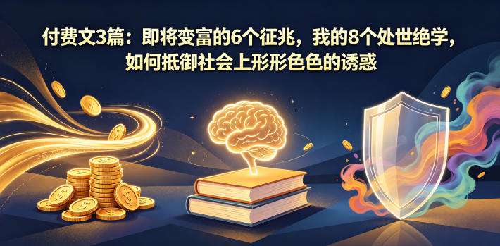 付费文3篇：即将变富的6个征兆，我的8个处世绝学，如何抵御社会上形形色色的诱惑-鑫梵淘