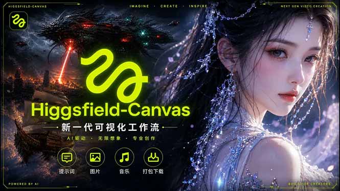 Higgsfield Canvas AI视频制作详解，节点式工作流搭建，重构新式视频创作完整教程-鑫梵淘