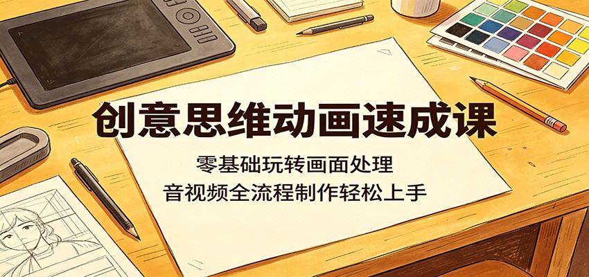 创意思维动画速成课：零基础玩转画面处理，音视频全流程制作轻松上手-鑫梵淘