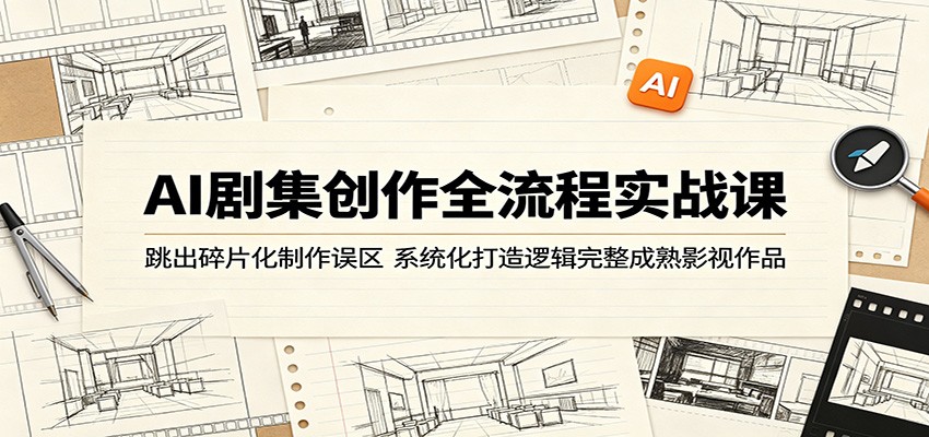 AI剧集创作全流程实战课：跳出碎片化制作误区，系统化打造逻辑完整成熟影视作品-鑫梵淘