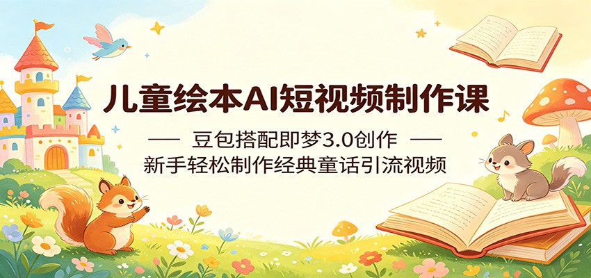 儿童绘本AI短视频制作课：豆包搭配即梦3.0创作，新手轻松制作经典童话引流视频-鑫梵淘